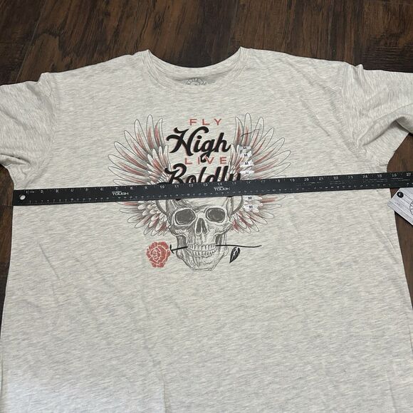 Fly High Live Boldly Skull Rose Graphic Women’s Medium Tshirt NWOT - Picture 3 of 6